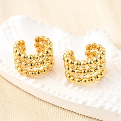 Brass Cuff Earrings EJEW-K309-14G-1