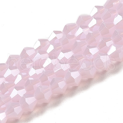 Imitation Jade Electroplate Glass Beads Strands EGLA-F029-J4mm-A02-1