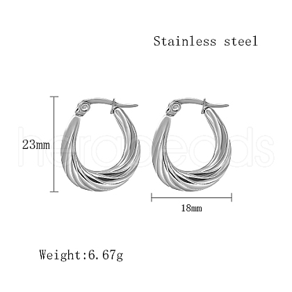 Non-Tarnish Stainless Steel Hoop Earrings for Women QX9021-9-1