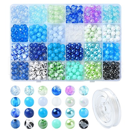 DIY Round Acrylic Beads Bracelets Making Kits DIY-YW0009-31-1
