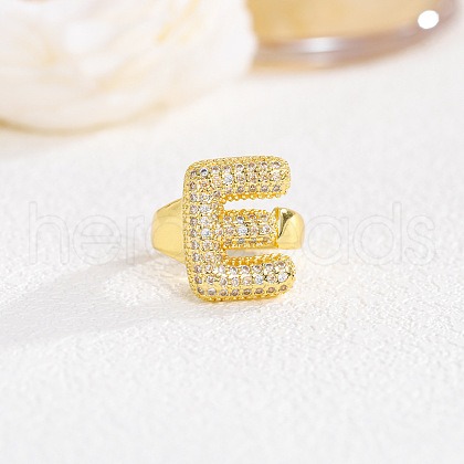 Brass Micro Pave Clear Cubic Zirconia Cuff Rings FS-WGF2B82-02-1