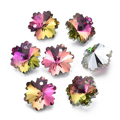 Electroplated Glass Charms EGLA-N006-015B-1