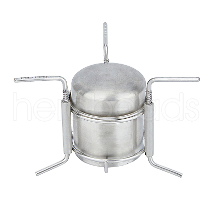 Portable Stainless Steel with Iron Liquid Alcohol Stoves for Camping AJEW-WH0314-339-1