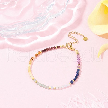 Chakra Natural Mixed Gemstone Chips Beaded Bracelets for Women BJEW-JB11631-02-1