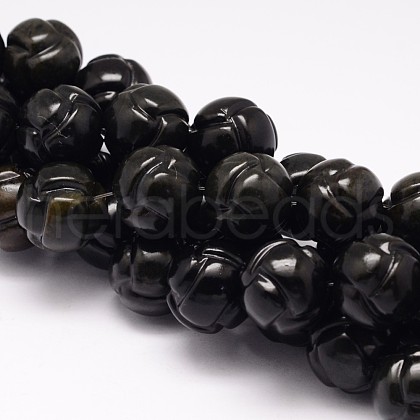 Natural Obsidian Beads Strands G-K115-01-1