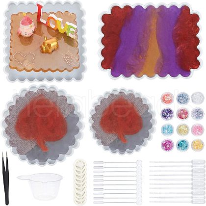 Waved Cup Pad Silicone Molds DIY-OC0002-04-1