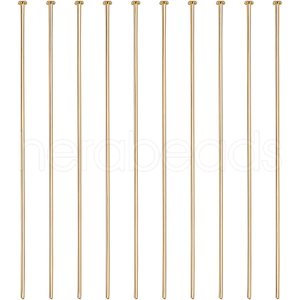 BENECREAT 100Pcs Brass Flat Head Pins KK-BC0002-84B-1