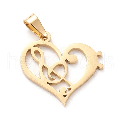 304 Stainless Steel Pendants STAS-J026-07G-1