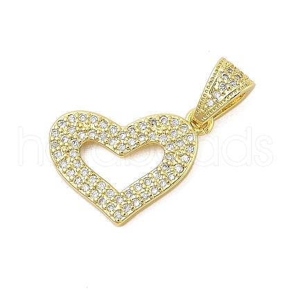 Rack Plating Brass Micro Pave Cubic Zirconia Pendants KK-Z074-47G-1