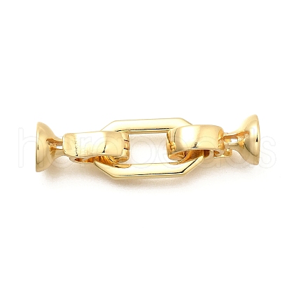 Rectangle Rack Plating Brass Fold Over Clasps KK-S508-16G-1