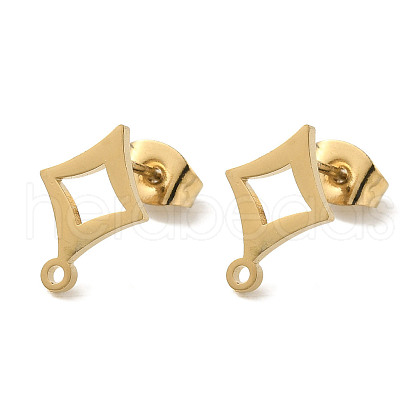 Ion Plating(IP) 304 Stainless Steel Stud Earring Findings STAS-I206-72G-1