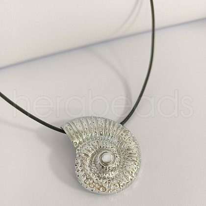 Ocean Theme Brass Seashell Shape Pendant Necklaces WD8291-2-1