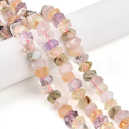 Natural Amethyst & Citrine & Rose Quartz & Prehnite Beads Strands G-N347-09A-12-1