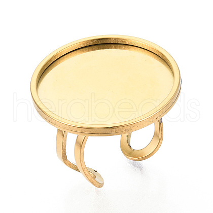 304 Stainless Steel Cuff Ring Findings STAS-S080-040I-G-1