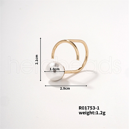 Mother's Day Jewellery Fashionable Brass Pearl Cuff Ring JX2459-1-1