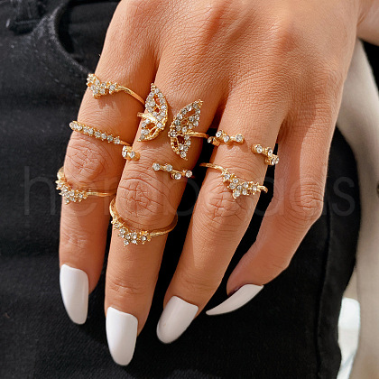 8Pcs Alloy Finger Rings WG2E3D2-19-1