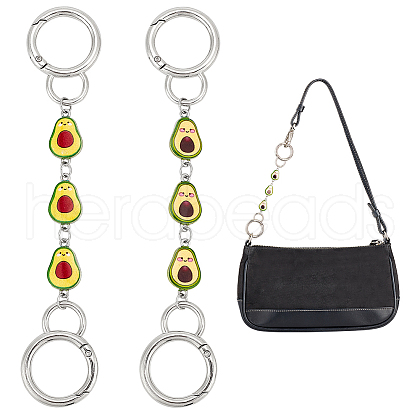 Avocado Alloy Enamel Link Purse Strap Extenders AJEW-AB00070-01-1