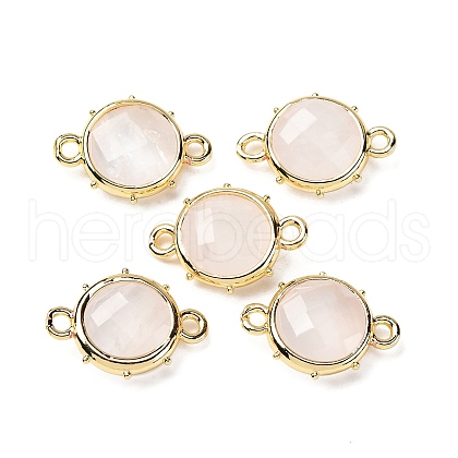 Brass Natural Quartz Crystal Connector Charms KK-Z096-01G-04-1