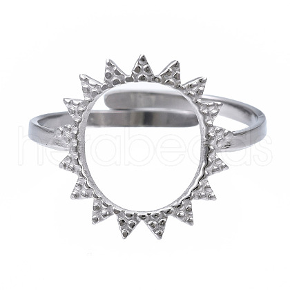 Non-Tarnish 304 Stainless Steel Sun Open Cuff Ring RJEW-T023-84P-1