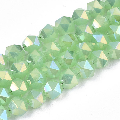 Electroplate Glass Beads Strands X-EGLA-T019-07E-1