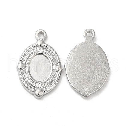 Non-Tarnish 304 Stainless Steel Pendant Cabochon Settings STAS-L020-033P-1