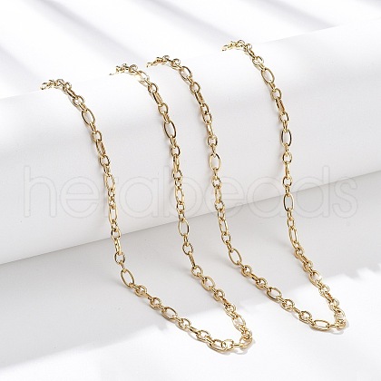 3.5MM 304 Stainless Steel Oval Link Chain Necklaces NJEW-T016-08G-1