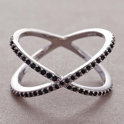 Simple Style Brass Cubic Zirconia Finger Rings FS-WG32029-06-1