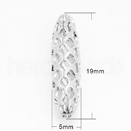 Brass Filigree Beads KK-H737-19x5mm-S-1
