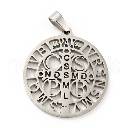 Non-Tarnish 201 Stainless Steel Pendant STAS-E015-14P-1