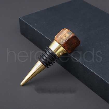 Natural Tiger Eye Red Wine Stoppers PW-WG26592-06-1