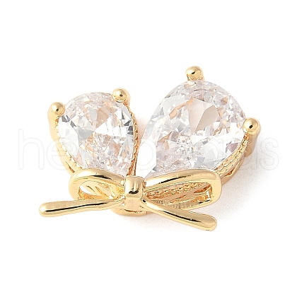 Brass Micro Pave Clear Teardrop Cubic Zirconia Pendants KK-A253-09G-1