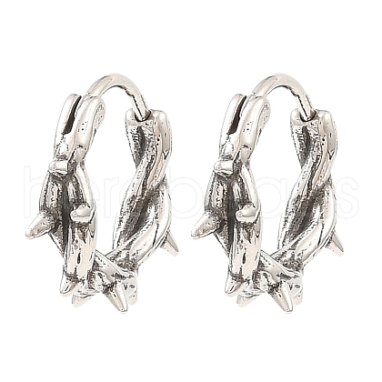 Skull Theme 316 Surgical Stainless Steel Hoop Earrings for Women Men EJEW-D096-04E-AS-1