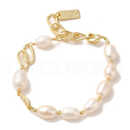 Natural Pearl Beaded Bracelets BJEW-C051-02G-1