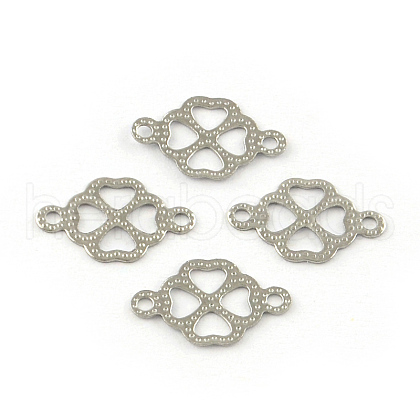 Tarnish Resistant Clover 201 Stainless Steel Links connectors STAS-R063-78-1