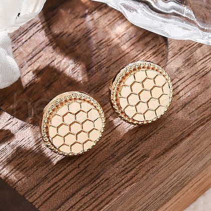 Brass Stud Earrings EJEW-D288-03G-1