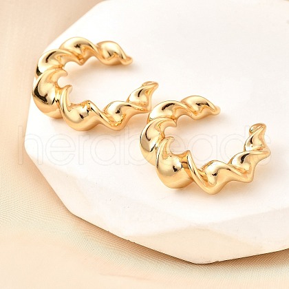 Brass Cuff Earrings EJEW-F370-12G-1