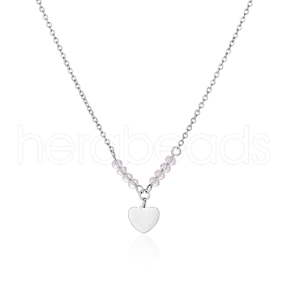 Simple Stainless Steel Heart Pendant Necklaces for Women's Daily Wear SC0258-1-1
