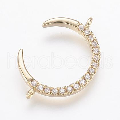 Brass Micro Pave Cubic Zirconia Links ZIRC-G109-56G-NR-1