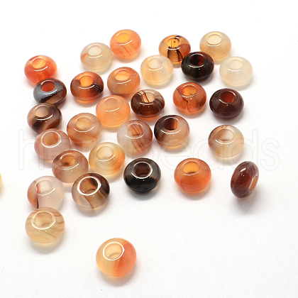 Natural Agate European Large Hole Beads X-G-Q442-13-1