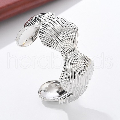 Brass Open Cuff Bangles for Women BJEW-M091-02P-1