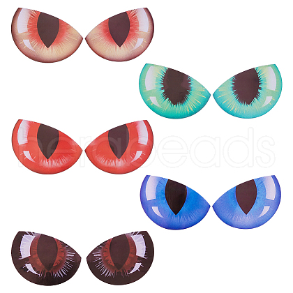 SUPERFINDINGS 5 Sheets 5 Colors Eye Shape Waterproof PVC Car Stickers FIND-FH0008-63-1