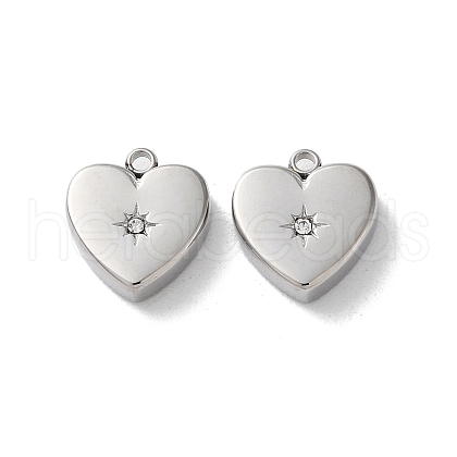 304 Stainless Steel with Rhinestone Pendants STAS-L022-394P-1