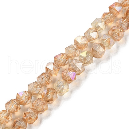 Transparent Electroplate Glass Beads Strands EGLA-F160-01D-1