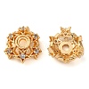 Brass Micro Pave Clear Cubic Zirconia Bead Caps KK-K378-46B-G-1