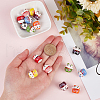 Olycraft 16Pcs 8 Colors Printed Handmade Porcelain Beads PORC-OC0001-11-3