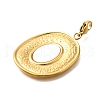 304 Stainless Steel Pave Natural White Shell Pendants STAS-R159-38G-2