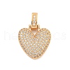 Brass Micro Pave Clear Cubic Zirconia Pendants KK-B099-01G-V-1