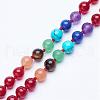Natural Agate Beaded Necklaces NJEW-P159-02-3