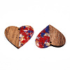 Transparent Resin & Walnut Wood Pendants RESI-TAC0017-73-A08-3