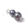 Spray Painted ABS Plastic Imitation Pearl Pendants PALLOY-JF03545-01-4